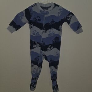 Carter's Navy and Gray Construction Print Footie
